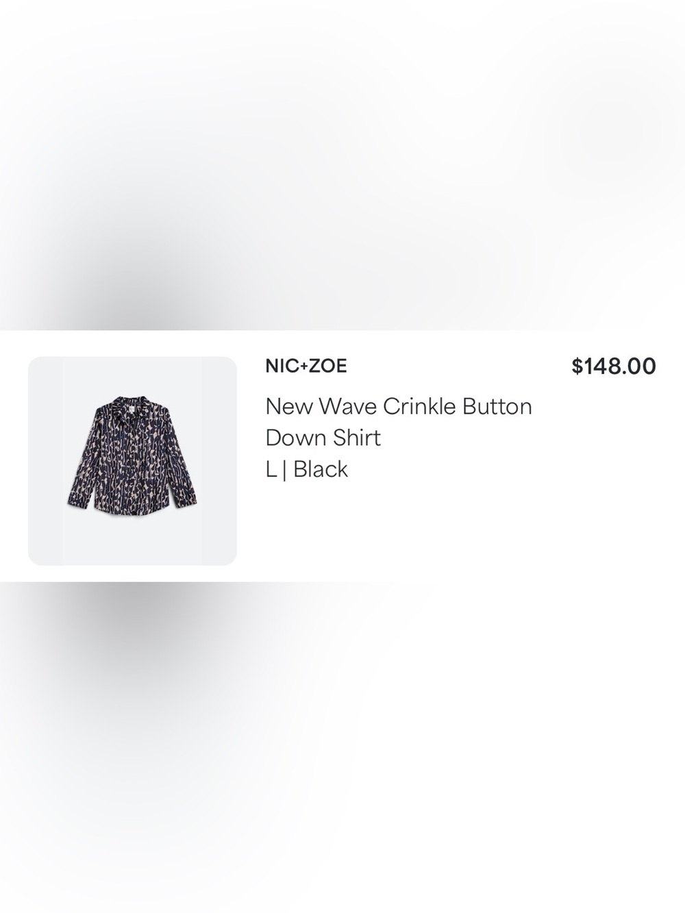 NIC+ZOE Navy & Cream Abstract Crinkle Button-Down Shirt - Picture 6 of 11